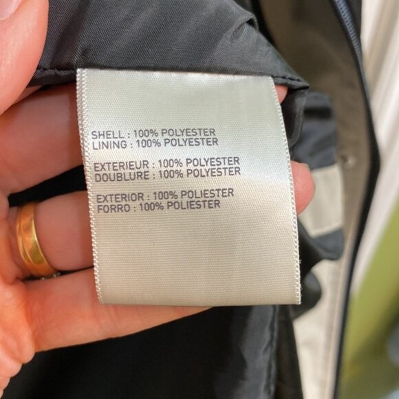 Liz Claiborne Spring All Weather Mid Length Coat Jacket Zip Removable Hood Large - Picture 8 of 9